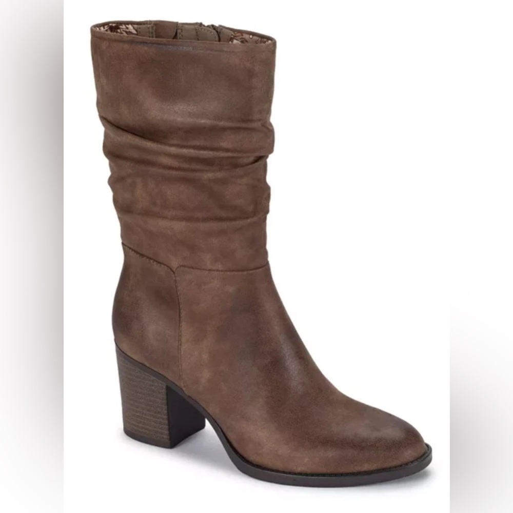 Baretrap Women's Raz Microfiber Mid High Zipper Boot - Dark Taupe - 6.5 M New